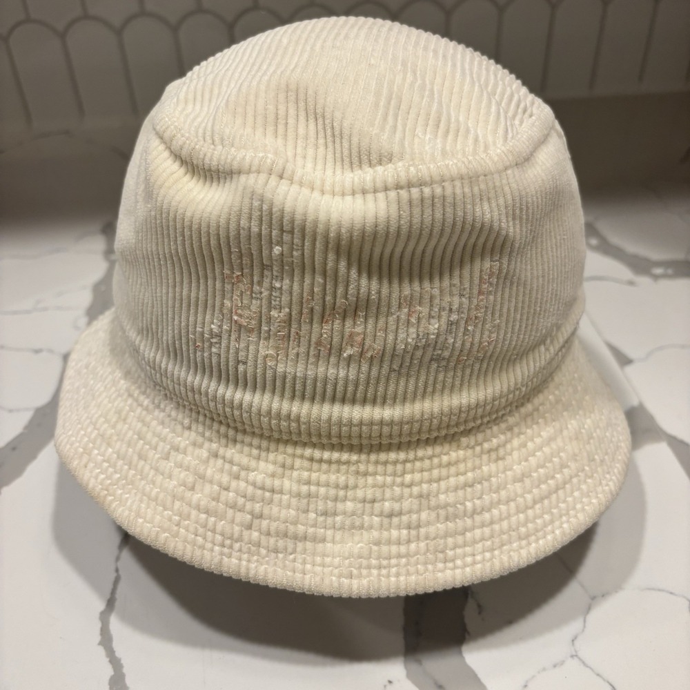 Vintage Corduroy Collegiate Bucket Hat Size Small University Square Made In USA